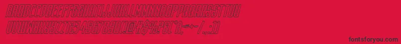 darkdominionoutital Font – Black Fonts on Red Background