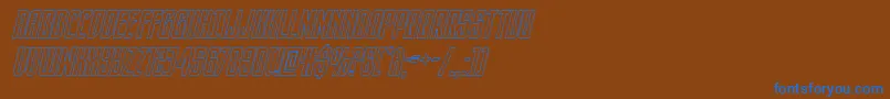 darkdominionoutital Font – Blue Fonts on Brown Background
