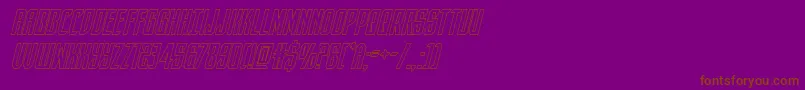 darkdominionoutital Font – Brown Fonts on Purple Background