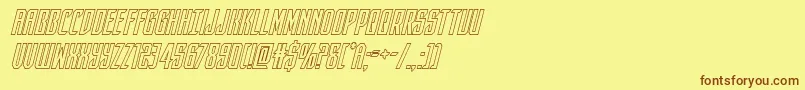 darkdominionoutital Font – Brown Fonts on Yellow Background