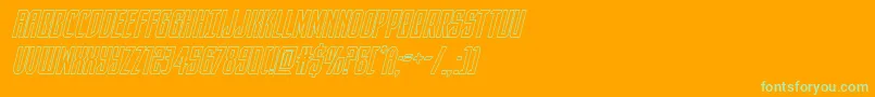 darkdominionoutital Font – Green Fonts on Orange Background