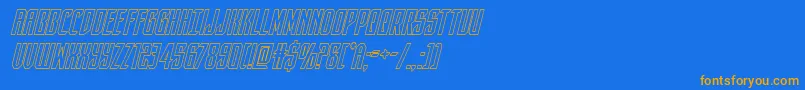 darkdominionoutital Font – Orange Fonts on Blue Background