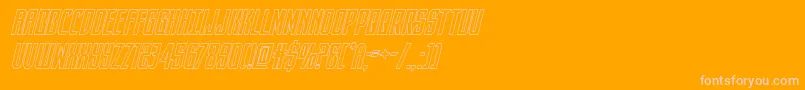 darkdominionoutital-Schriftart – Rosa Schriften auf orangefarbenem Hintergrund