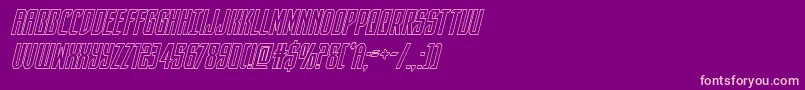 darkdominionoutital Font – Pink Fonts on Purple Background