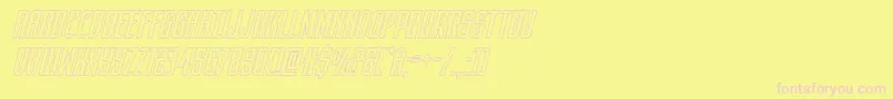 darkdominionoutital Font – Pink Fonts on Yellow Background