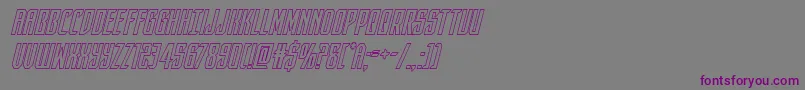 darkdominionoutital Font – Purple Fonts on Gray Background