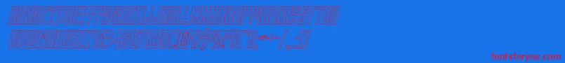 darkdominionoutital Font – Red Fonts on Blue Background
