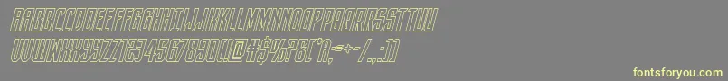 darkdominionoutital Font – Yellow Fonts on Gray Background