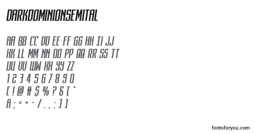 Шрифт Darkdominionsemital – алфавит, цифры, специальные символы