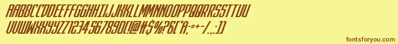 Czcionka darkdominionsuperital – brązowe czcionki na żółtym tle