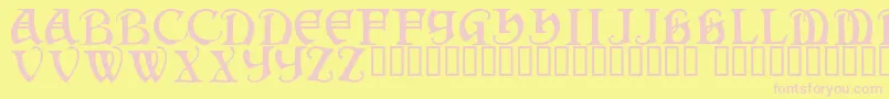 フォントDarkenstone – ピンクのフォント、黄色の背景