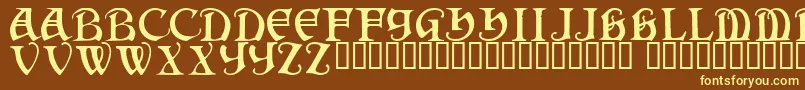 Darkenstone-fontti – keltaiset fontit ruskealla taustalla