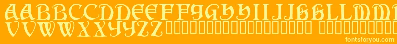 Darkenstone Font – Yellow Fonts on Orange Background