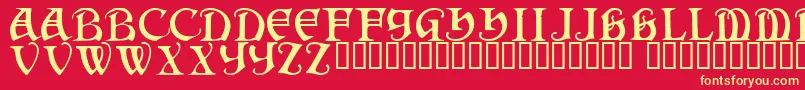 Darkenstone Font – Yellow Fonts on Red Background