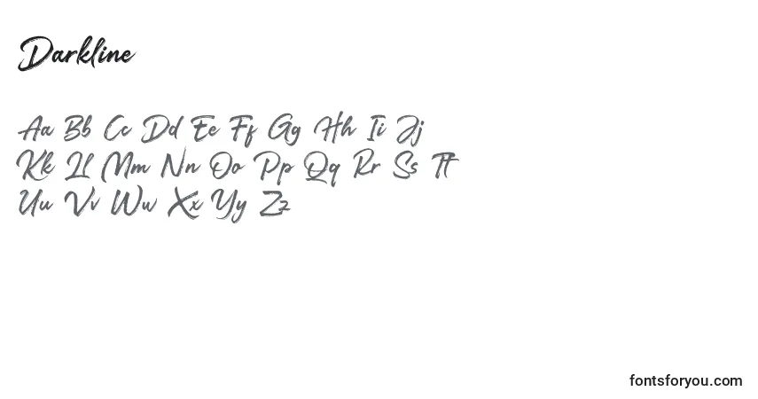 Czcionka Darkline – alfabet, cyfry, specjalne znaki