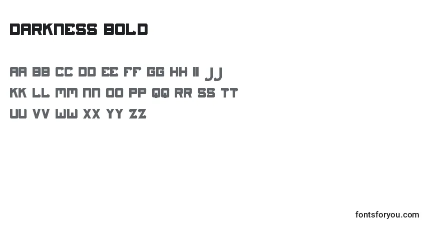 Czcionka Darkness Bold – alfabet, cyfry, specjalne znaki