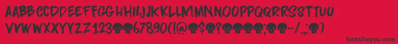 Darkness Rising DEMO Font – Black Fonts on Red Background