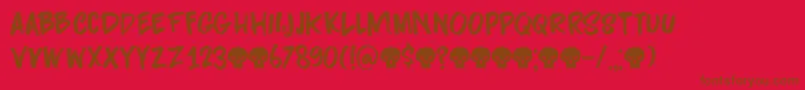 Darkness Rising DEMO Font – Brown Fonts on Red Background