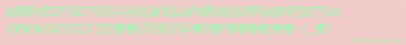 Darkness Rising DEMO Font – Green Fonts on Pink Background