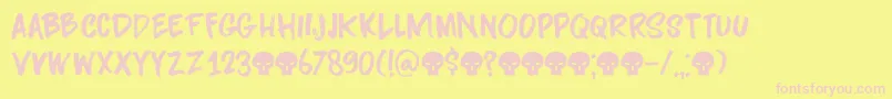 Darkness Rising DEMO Font – Pink Fonts on Yellow Background