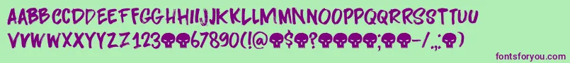 Darkness Rising DEMO Font – Purple Fonts on Green Background