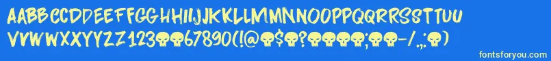 Darkness Rising DEMO Font – Yellow Fonts on Blue Background