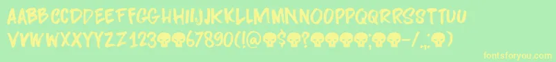 Darkness Rising DEMO Font – Yellow Fonts on Green Background