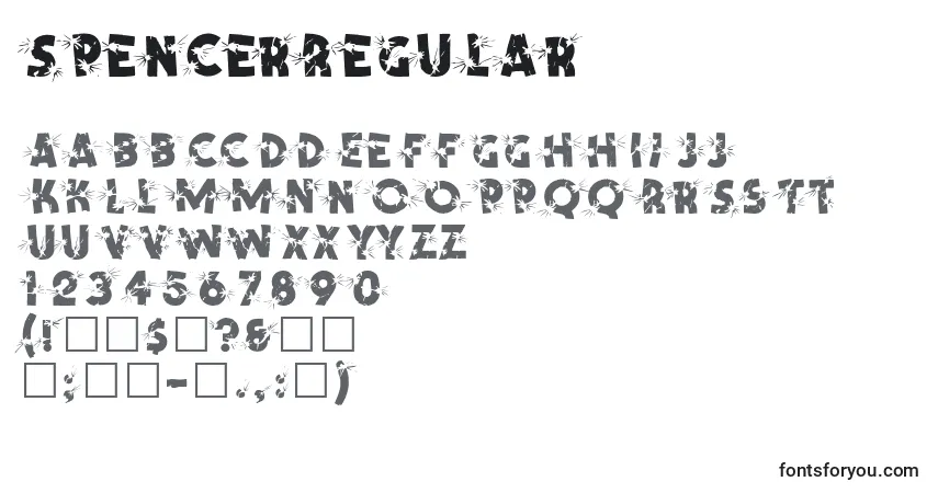Schriftart SpencerRegular – Alphabet, Zahlen, spezielle Symbole