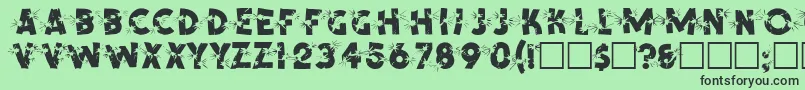 SpencerRegular-fontti – mustat fontit vihreällä taustalla