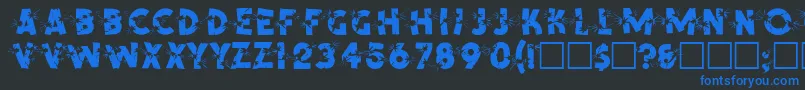 SpencerRegular-Schriftart – Blaue Schriften auf schwarzem Hintergrund