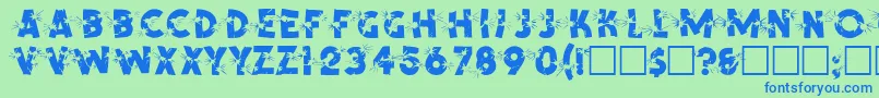 SpencerRegular-fontti – siniset fontit vihreällä taustalla