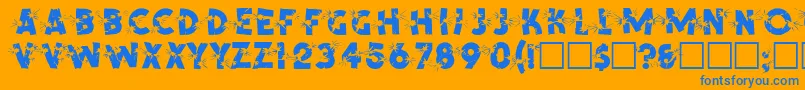 SpencerRegular-fontti – siniset fontit oranssilla taustalla