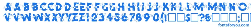 フォントSpencerRegular – 白い背景に青い文字