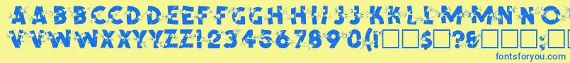 フォントSpencerRegular – 青い文字が黄色の背景にあります。