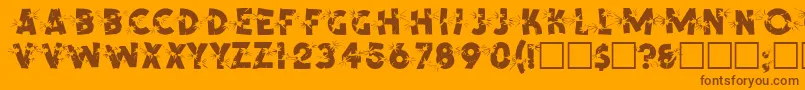 SpencerRegular-fontti – ruskeat fontit oranssilla taustalla