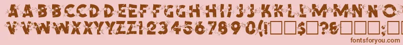 フォントSpencerRegular – ピンクの背景に茶色のフォント