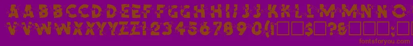 フォントSpencerRegular – 紫色の背景に茶色のフォント