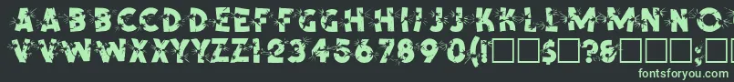 SpencerRegular-fontti – vihreät fontit mustalla taustalla
