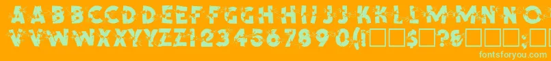 Шрифт SpencerRegular – зелёные шрифты на оранжевом фоне