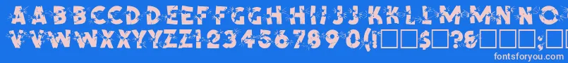 フォントSpencerRegular – ピンクの文字、青い背景