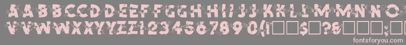 フォントSpencerRegular – 灰色の背景にピンクのフォント