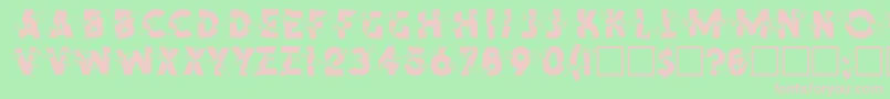 フォントSpencerRegular – 緑の背景にピンクのフォント