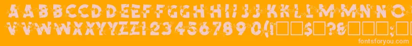 SpencerRegular-fontti – vaaleanpunaiset fontit oranssilla taustalla