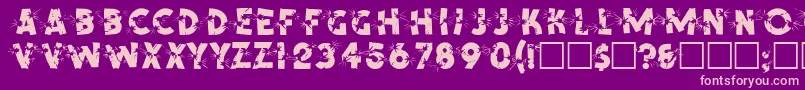 SpencerRegular-fontti – vaaleanpunaiset fontit violetilla taustalla