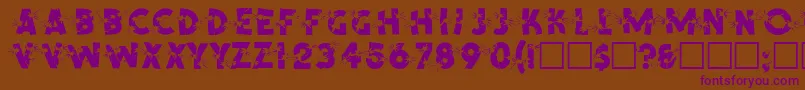 SpencerRegular Font – Purple Fonts on Brown Background