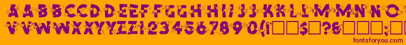 SpencerRegular-Schriftart – Violette Schriften auf orangefarbenem Hintergrund