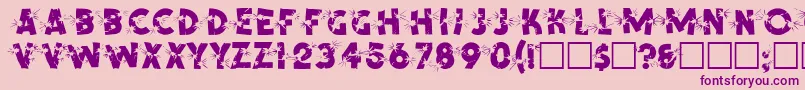フォントSpencerRegular – ピンクの背景に紫のフォント