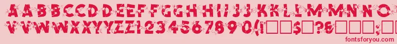 SpencerRegular Font – Red Fonts on Pink Background