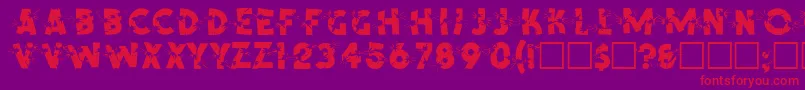 フォントSpencerRegular – 紫の背景に赤い文字