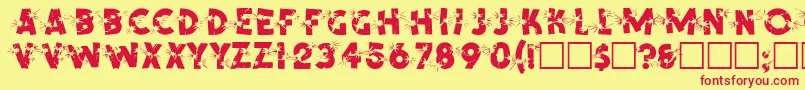 SpencerRegular Font – Red Fonts on Yellow Background